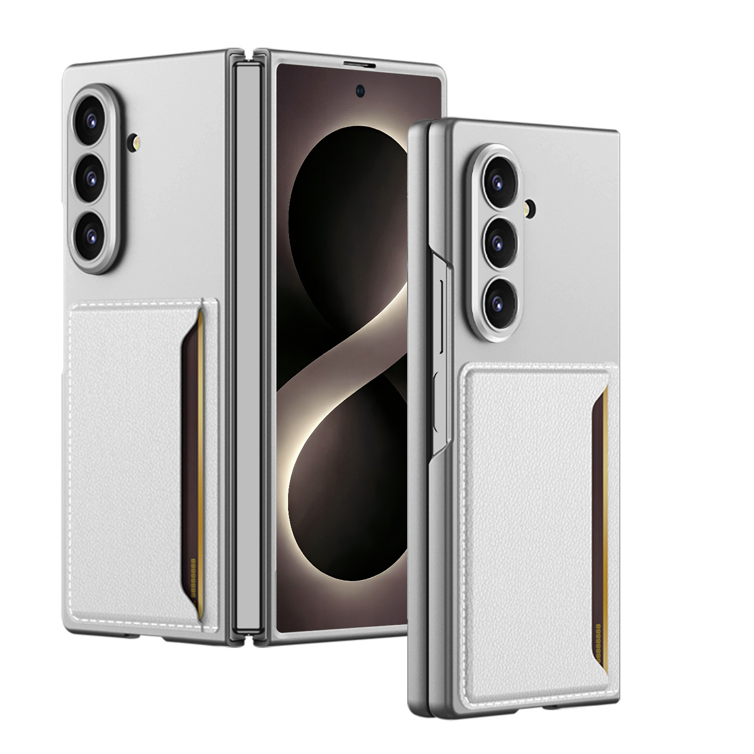 Compatible with Samsung Z Fold8 Ultra phone case, 7/6 inch ultra-thin leather case with SIM card slot, foldable screen, drop-proof protective case.
