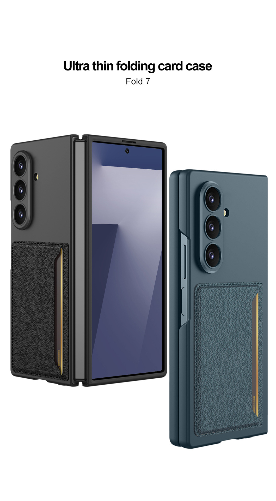 Compatible with Samsung Z Fold8 Ultra phone case, 7/6 inch ultra-thin leather case with SIM card slot, foldable screen, drop-proof protective case.