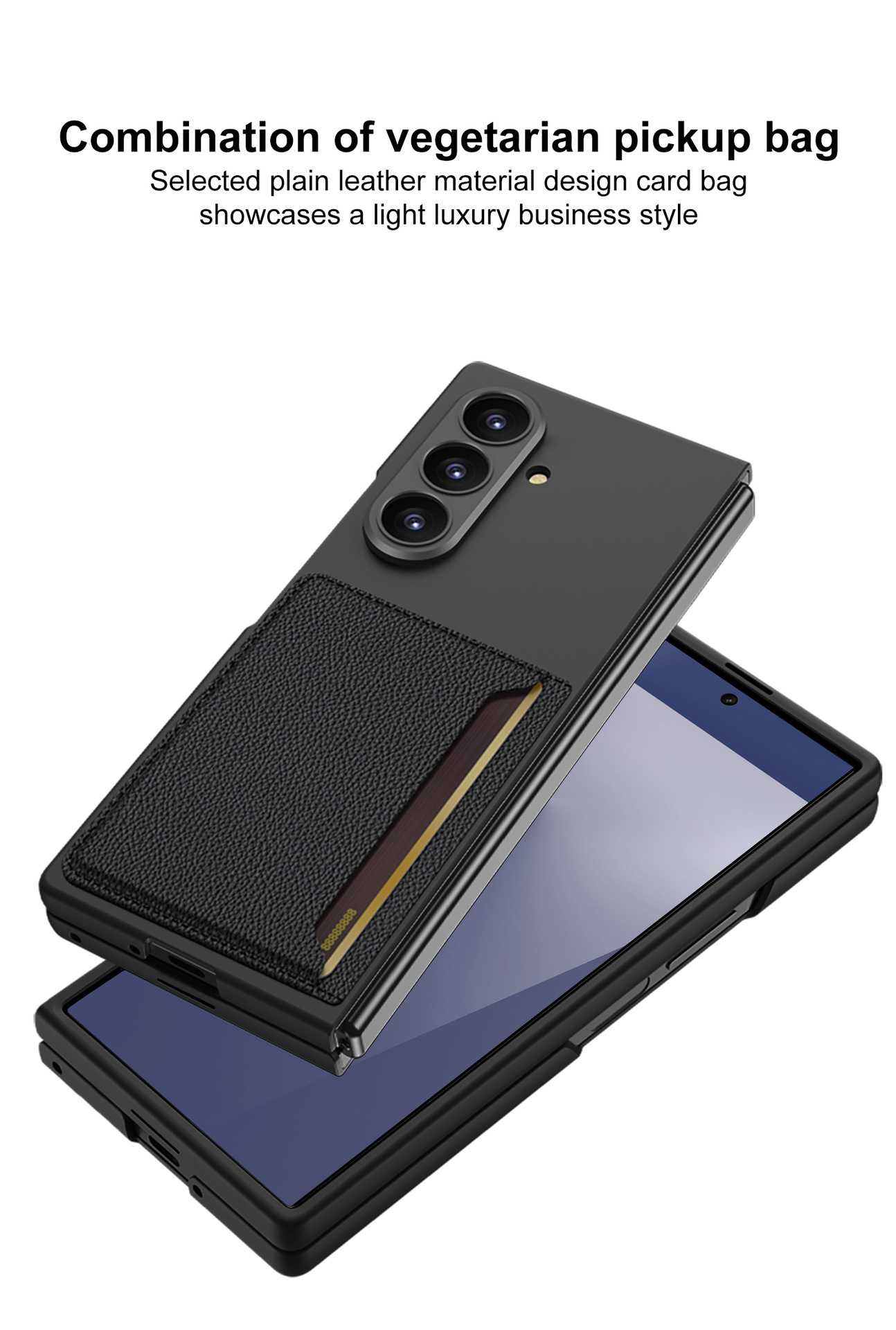Compatible with Samsung Z Fold8 Ultra phone case, 7/6 inch ultra-thin leather case with SIM card slot, foldable screen, drop-proof protective case.