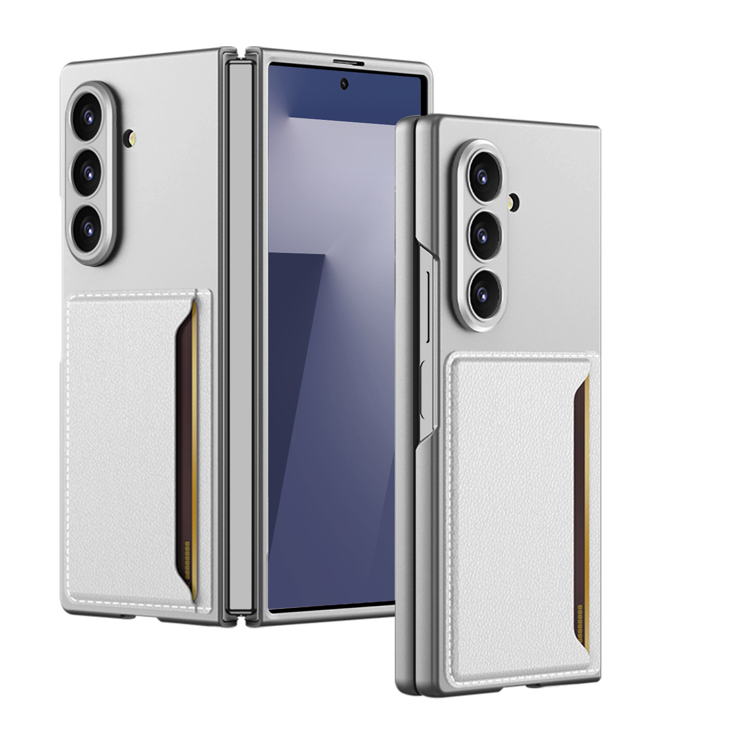 Compatible with Samsung Z Fold8 Ultra phone case, 7/6 inch ultra-thin leather case with SIM card slot, foldable screen, drop-proof protective case.