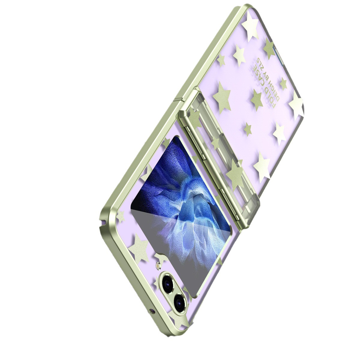 Compatible with Samsung Z Flip 6/5 folding screen P4/3 electroplated transparent flat hinge drop-proof protective case