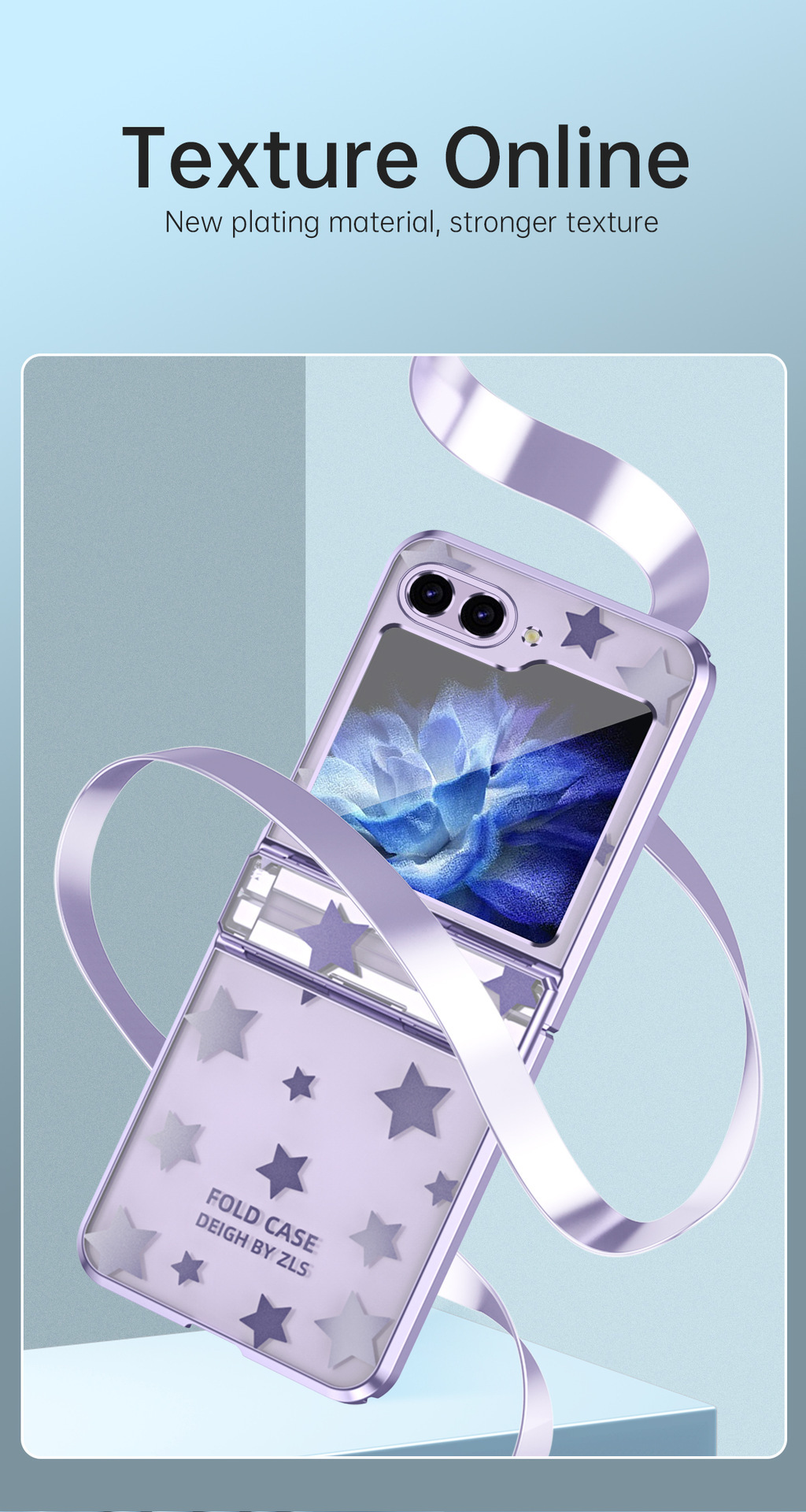 Compatible with Samsung Z Flip 6/5 folding screen P4/3 electroplated transparent flat hinge drop-proof protective case