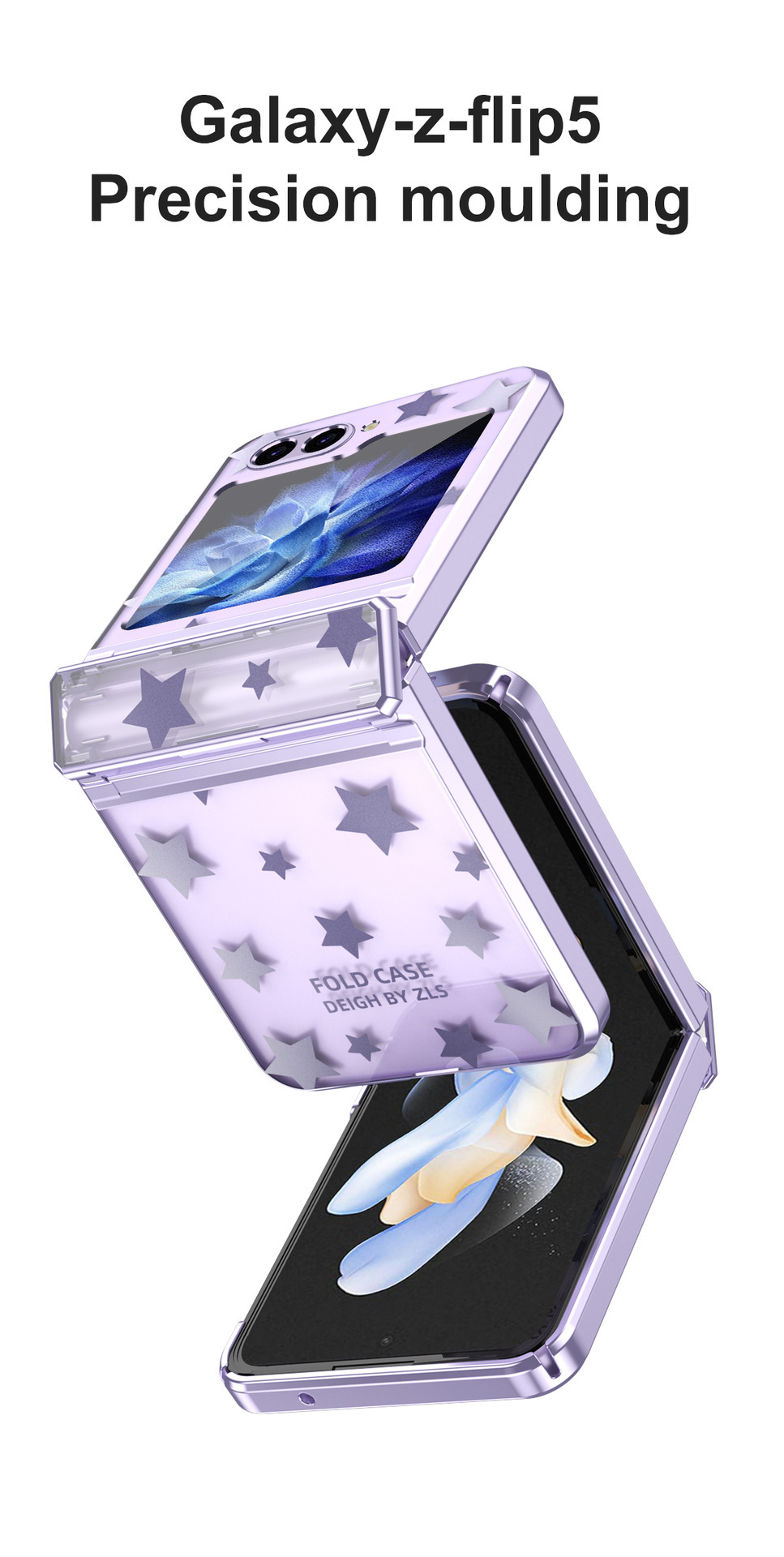 Compatible with Samsung Z Flip 6/5 folding screen P4/3 electroplated transparent flat hinge drop-proof protective case