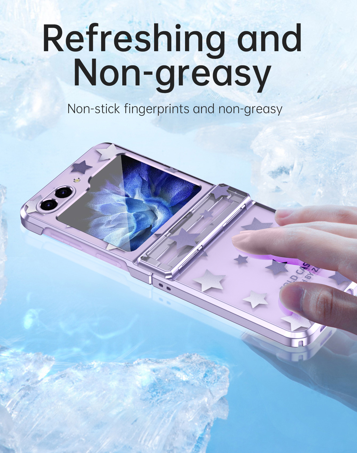 Compatible with Samsung Z Flip 6/5 folding screen P4/3 electroplated transparent flat hinge drop-proof protective case