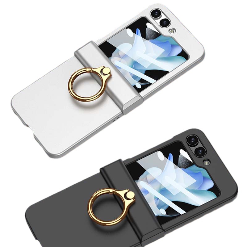 Compatible with Samsung Z Flip 6/5 phone case, hinge, ring holder, full-coverage foldable screen protector.