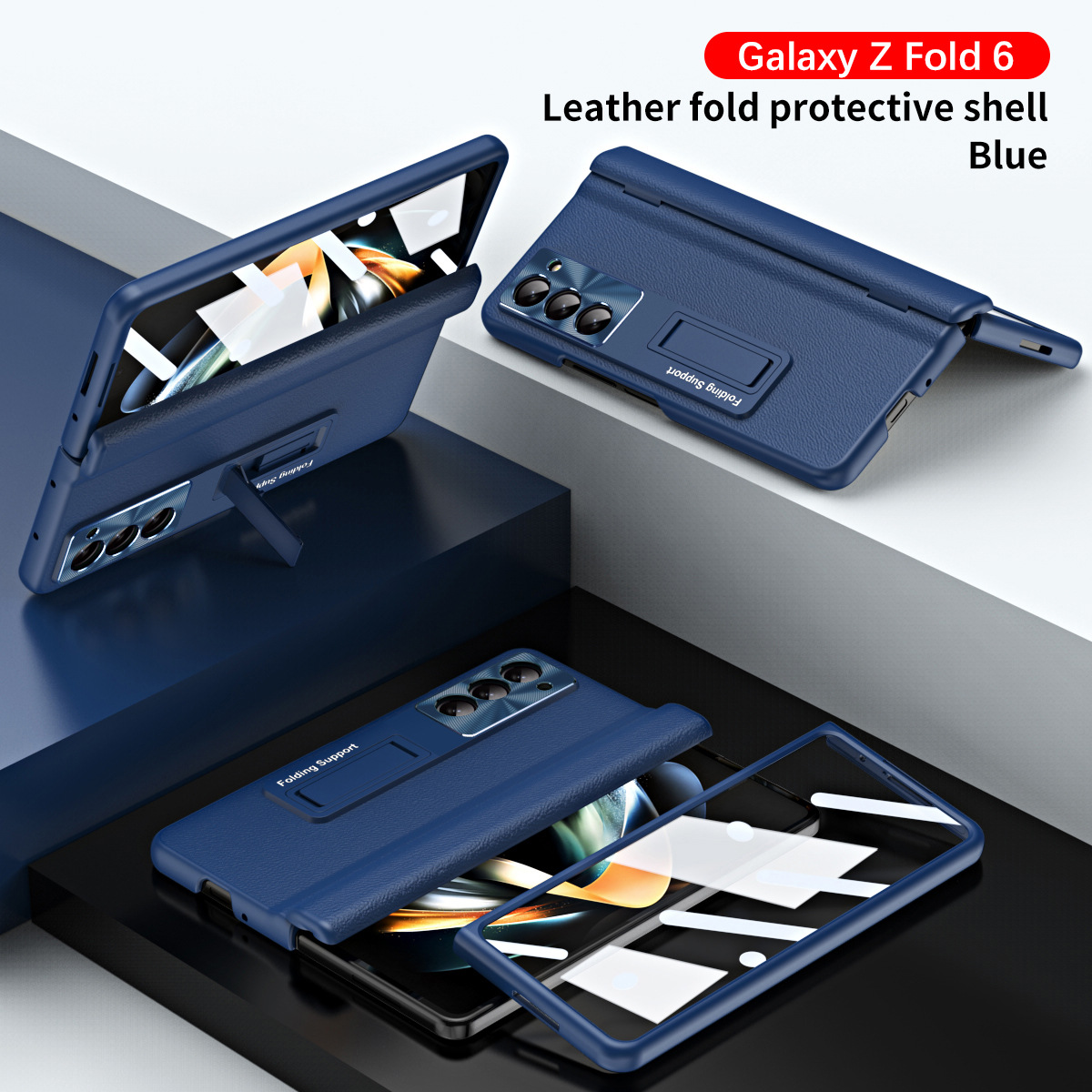 Compatible with Samsung Z Fold8U phone case, 7/6/5 hinge, pen case, screen protector, stand, 4/3 folding screen protector