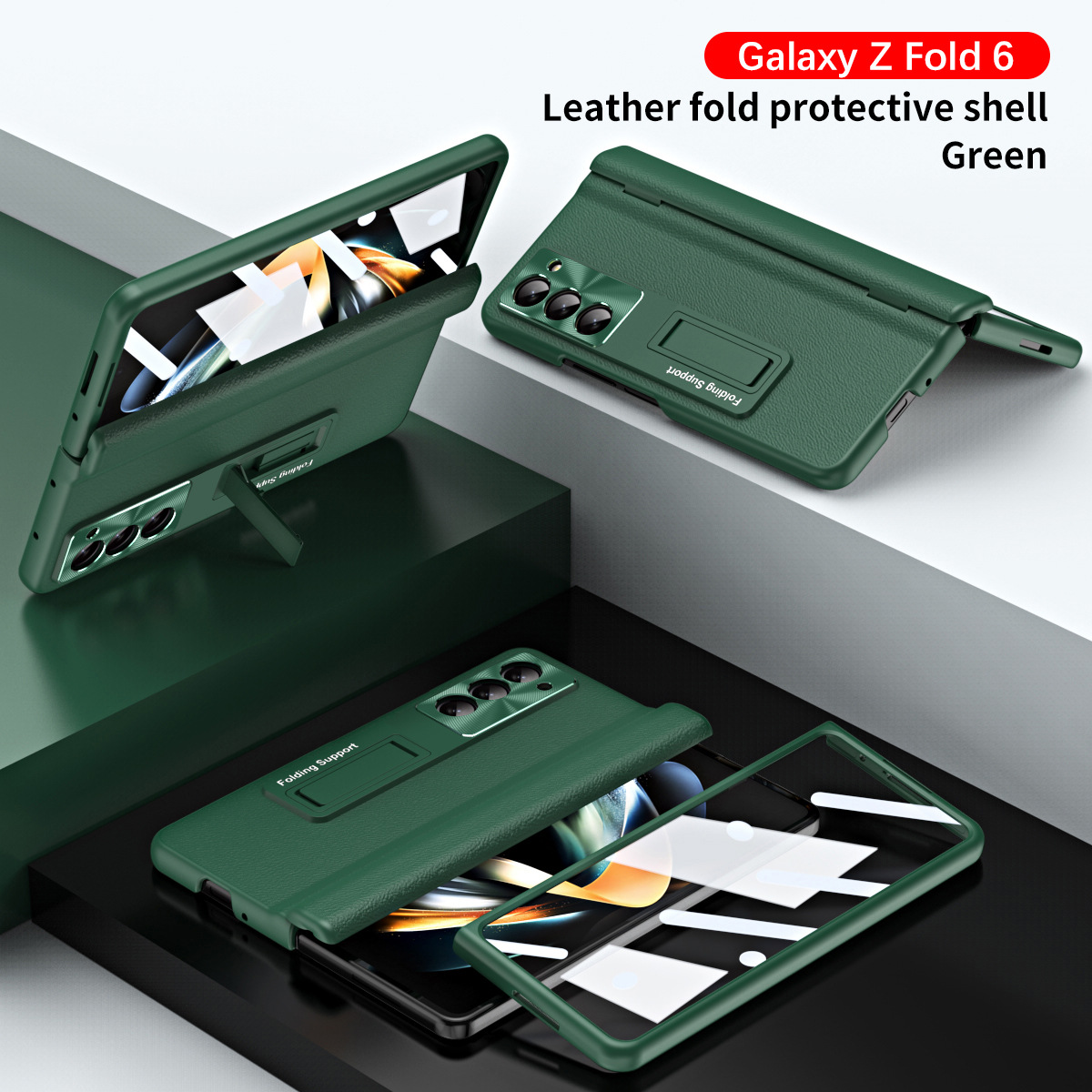 Compatible with Samsung Z Fold8U phone case, 7/6/5 hinge, pen case, screen protector, stand, 4/3 folding screen protector