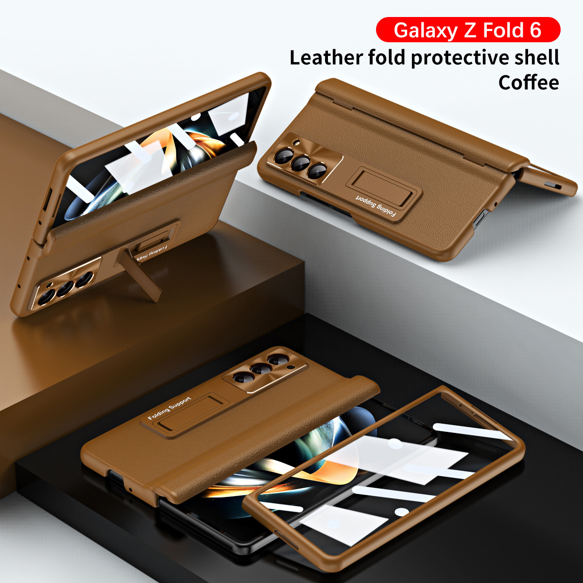 Compatible with Samsung Z Fold8U phone case, 7/6/5 hinge, pen case, screen protector, stand, 4/3 folding screen protector