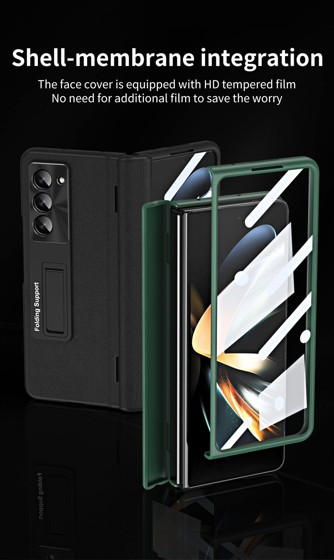 Compatible with Samsung Z Fold8U phone case, 7/6/5 hinge, pen case, screen protector, stand, 4/3 folding screen protector