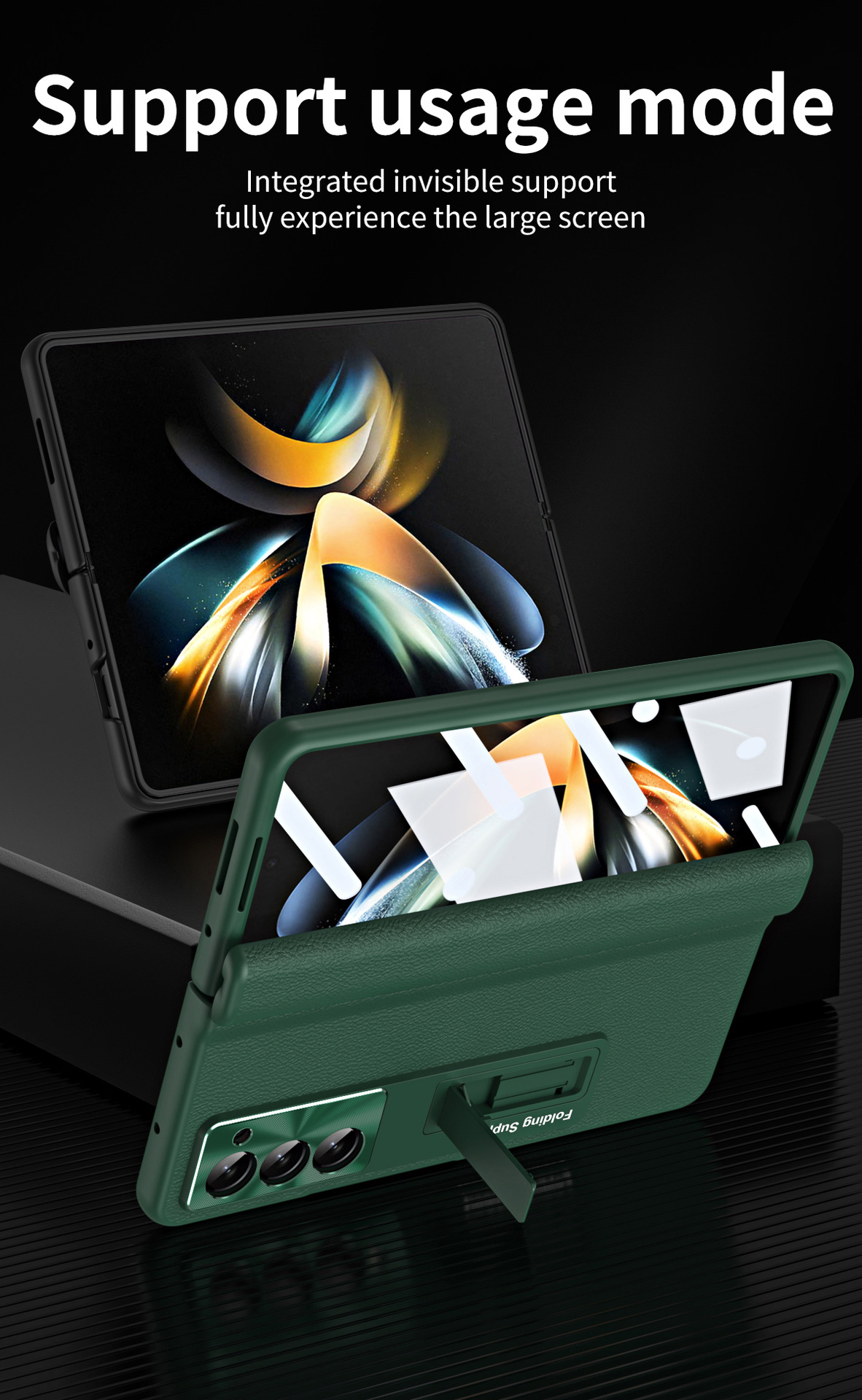 Compatible with Samsung Z Fold8U phone case, 7/6/5 hinge, pen case, screen protector, stand, 4/3 folding screen protector