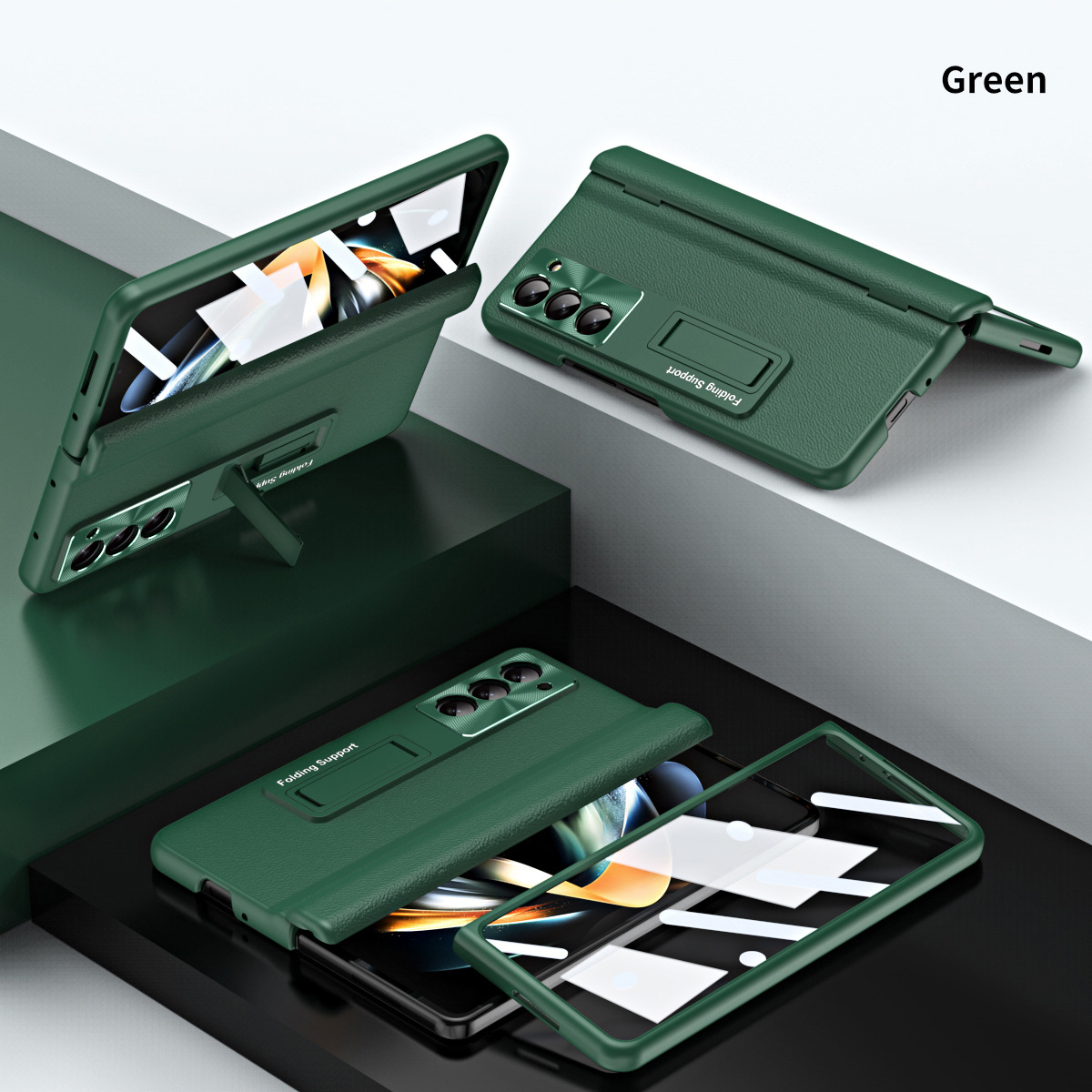 Compatible with Samsung Z Fold8U phone case, 7/6/5 hinge, pen case, screen protector, stand, 4/3 folding screen protector