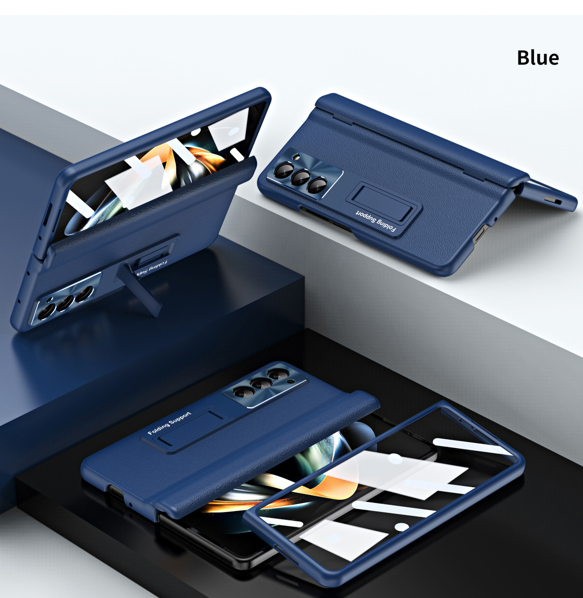 Compatible with Samsung Z Fold8U phone case, 7/6/5 hinge, pen case, screen protector, stand, 4/3 folding screen protector
