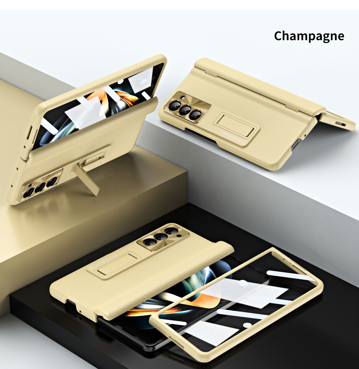 Compatible with Samsung Z Fold8U phone case, 7/6/5 hinge, pen case, screen protector, stand, 4/3 folding screen protector