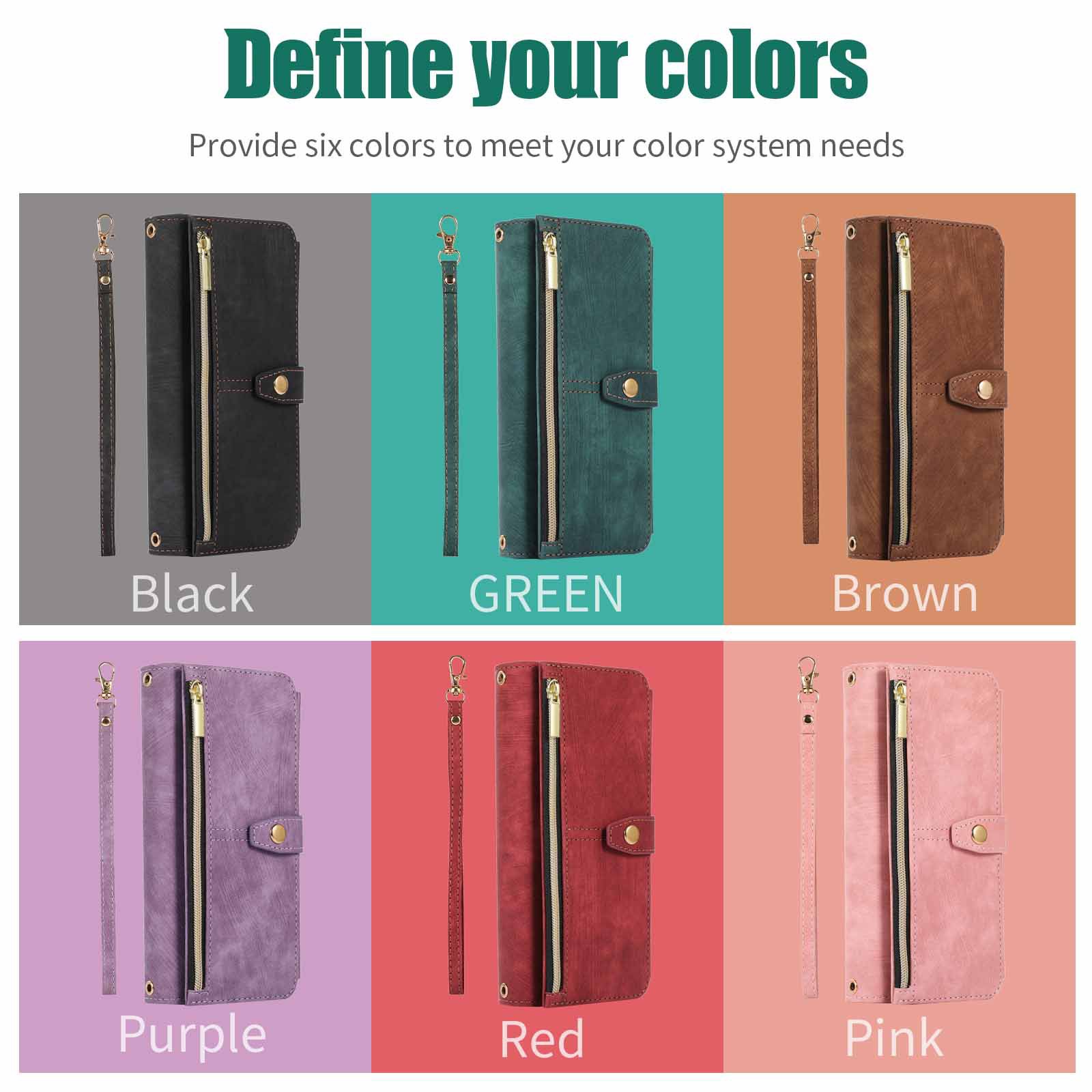 Compatible with Samsung Z Fold7/6/5 phone cases, 4/3 zipper wallets, multi-card slots, crossbody straps, and folding screen protective cases.