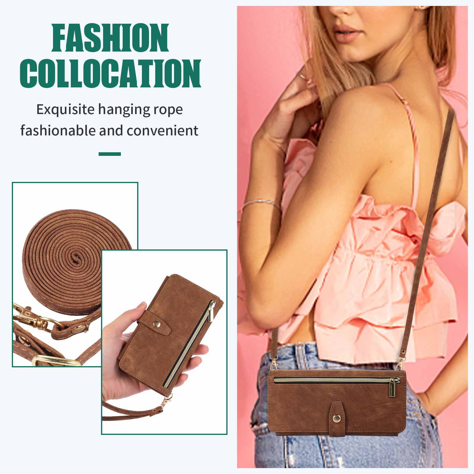 Compatible with Samsung Z Fold7/6/5 phone cases, 4/3 zipper wallets, multi-card slots, crossbody straps, and folding screen protective cases.