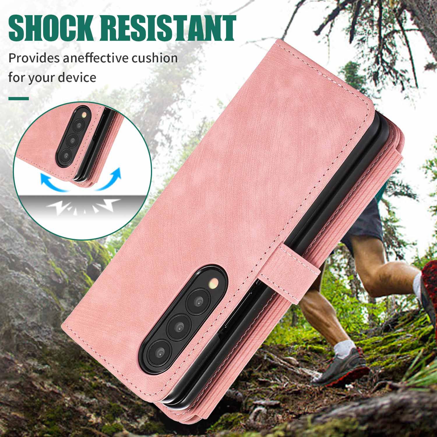 Compatible with Samsung Z Fold7/6/5 phone cases, 4/3 zipper wallets, multi-card slots, crossbody straps, and folding screen protective cases.