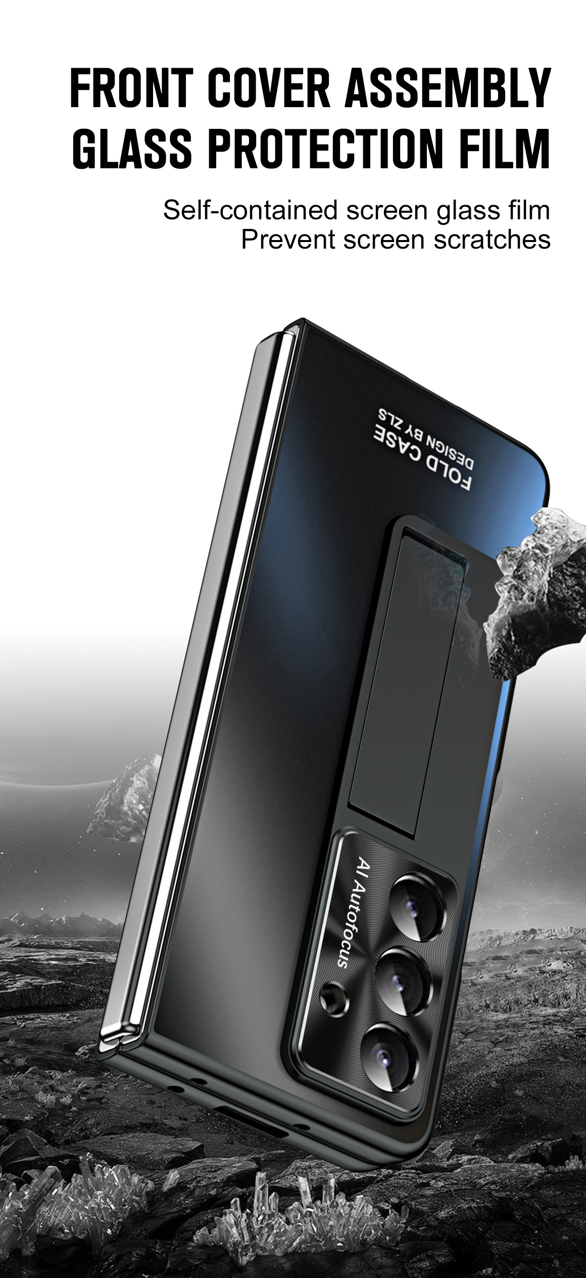 Compatible with Samsung Z Fold 8/7 phone case, 6/5 pen slot, pen holder, 4/3 case, screen protector, drop-proof protective case, cross-border e-commerce.