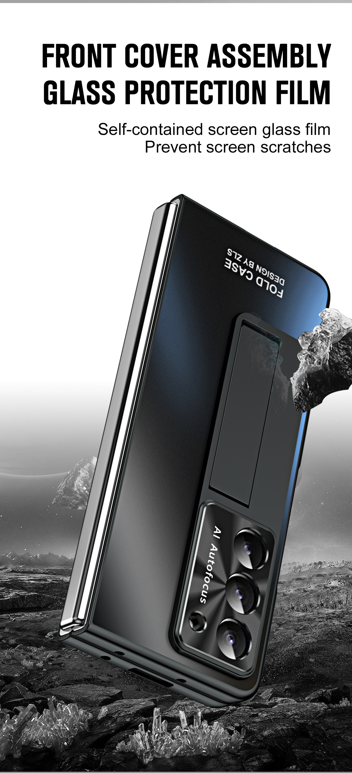Compatible with Samsung Z Fold 8/7 phone case, 6/5 pen slot, pen holder, 4/3 case, screen protector, drop-proof protective case, cross-border e-commerce.