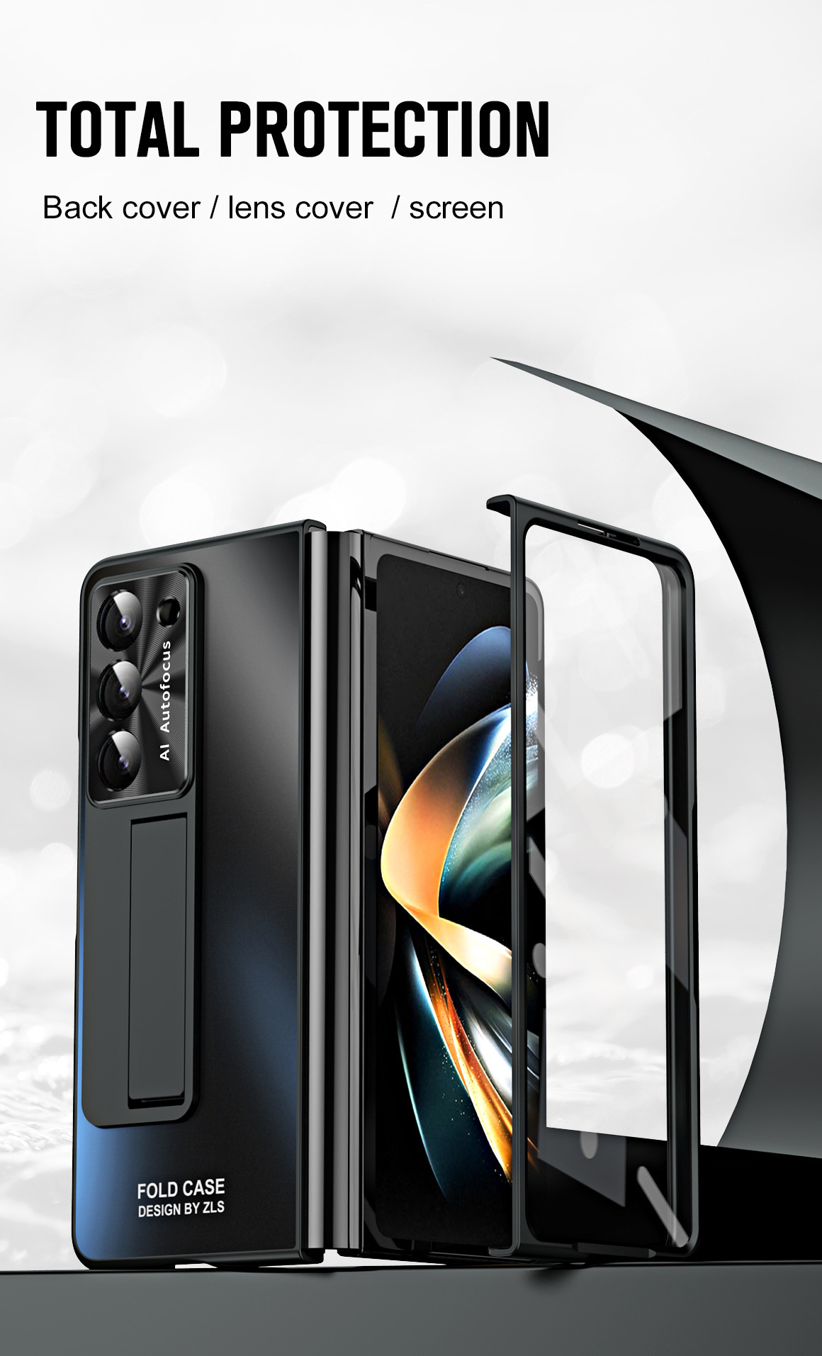 Compatible with Samsung Z Fold 8/7 phone case, 6/5 pen slot, pen holder, 4/3 case, screen protector, drop-proof protective case, cross-border e-commerce.