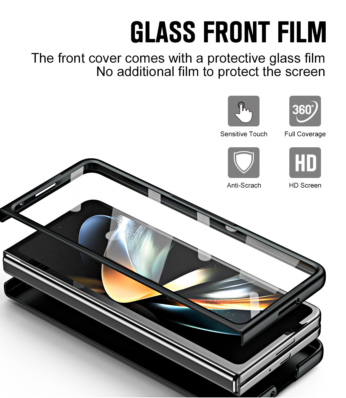 Compatible with Samsung Z Fold 8/7 phone case, 6/5 pen slot, pen holder, 4/3 case, screen protector, drop-proof protective case, cross-border e-commerce.