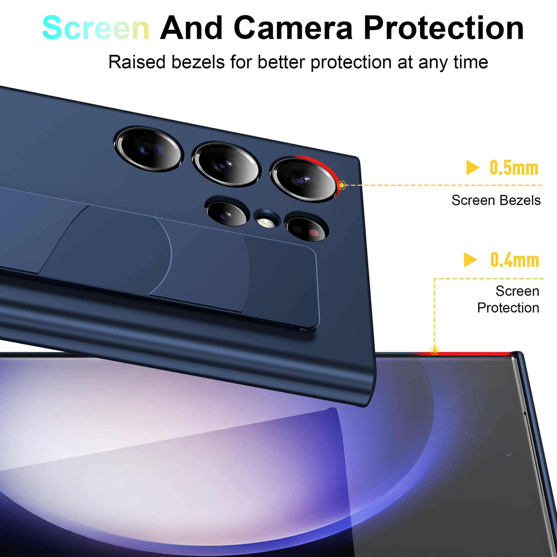 Compatible with Samsung S26 Ultra phone case, 25EDGE elastic wrist strap, S24 Plus transparent drop-proof 23U protective case