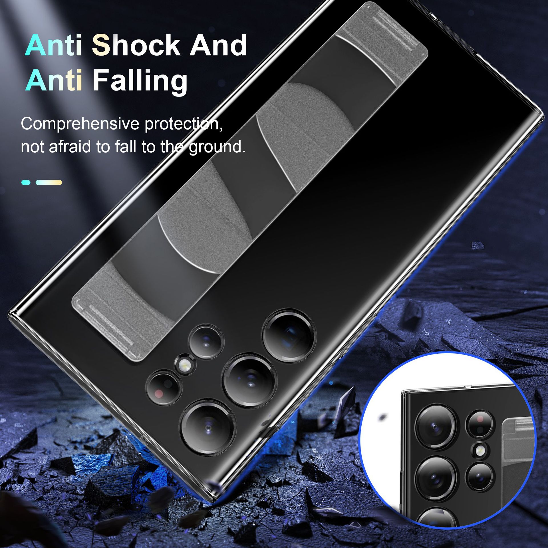 Compatible with Samsung S26 Ultra phone case, 25EDGE elastic wrist strap, S24 Plus transparent drop-proof 23U protective case