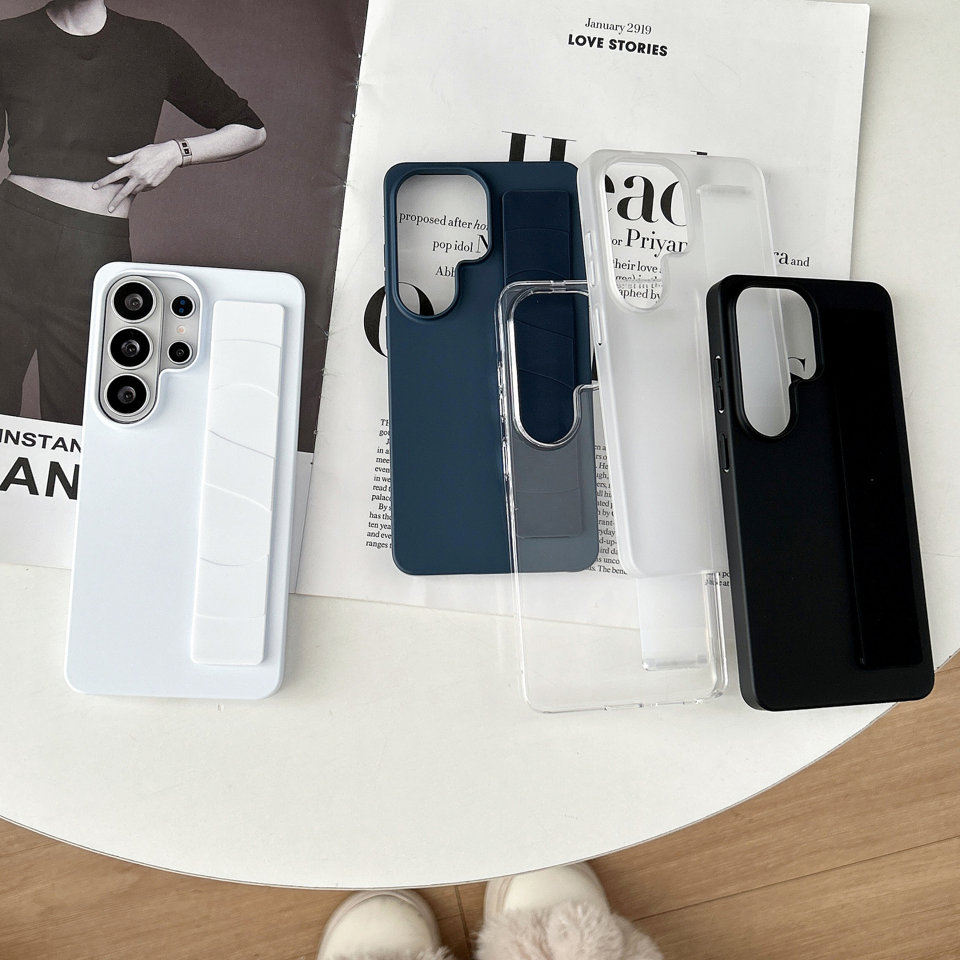 Compatible with Samsung S26 Ultra phone case, 25EDGE elastic wrist strap, S24 Plus transparent drop-proof 23U protective case