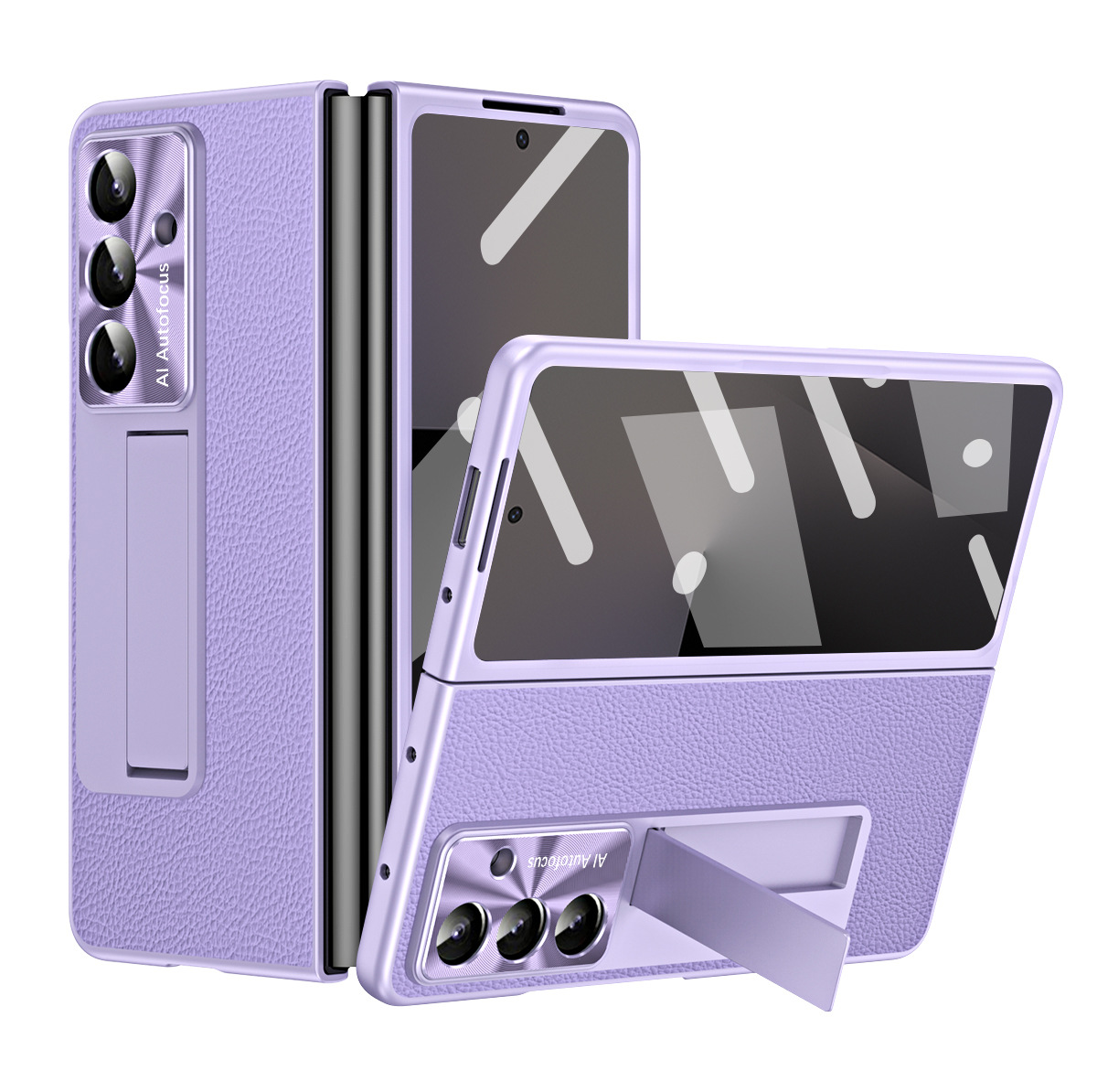 Compatible with Samsung ZFold7/6/5 phone case, vegan leather, pen slot, pen case, screen protector, stand, foldable screen, drop-proof protective case