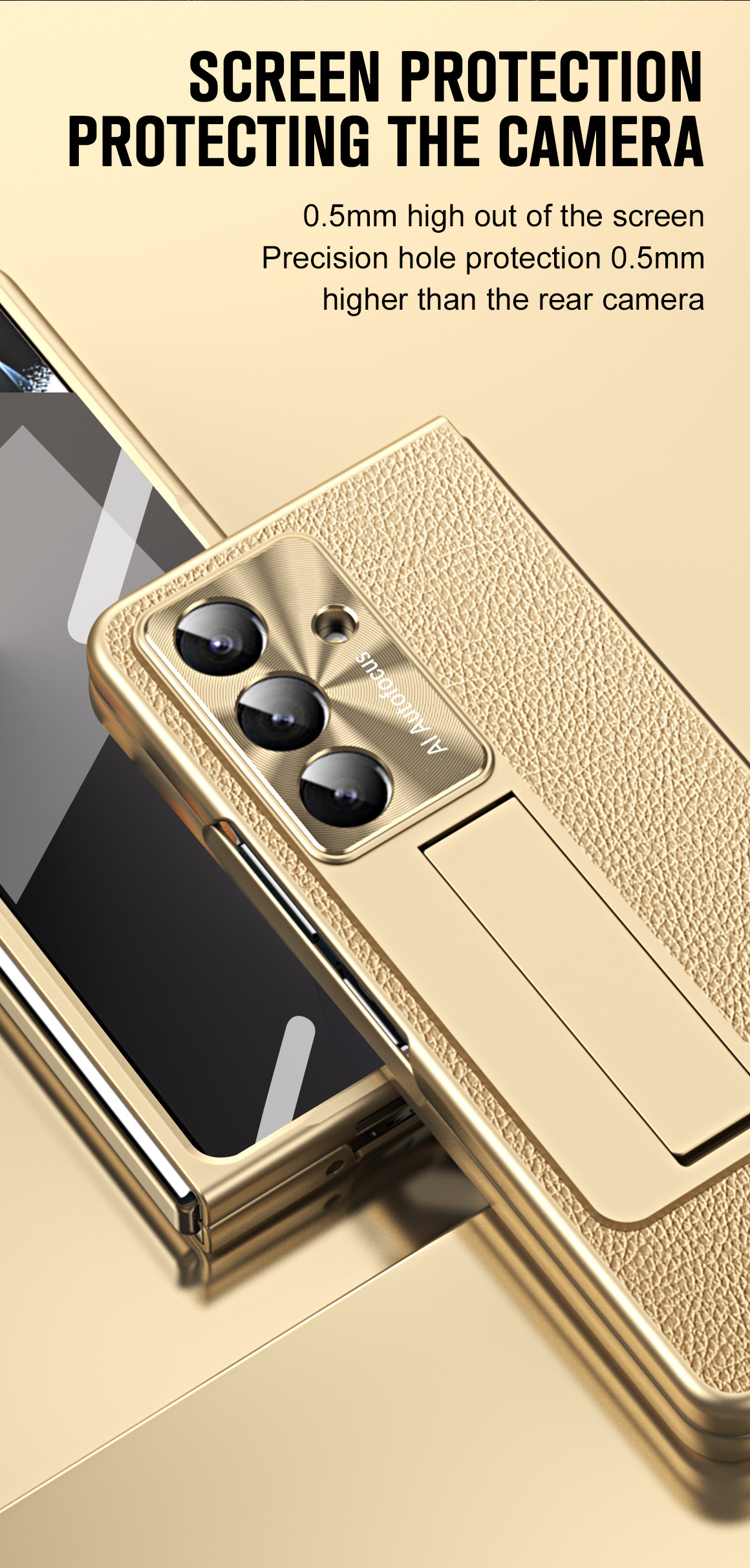 Compatible with Samsung ZFold7/6/5 phone case, vegan leather, pen slot, pen case, screen protector, stand, foldable screen, drop-proof protective case