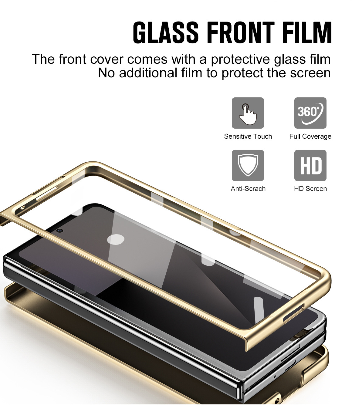 Compatible with Samsung ZFold7/6/5 phone case, vegan leather, pen slot, pen case, screen protector, stand, foldable screen, drop-proof protective case