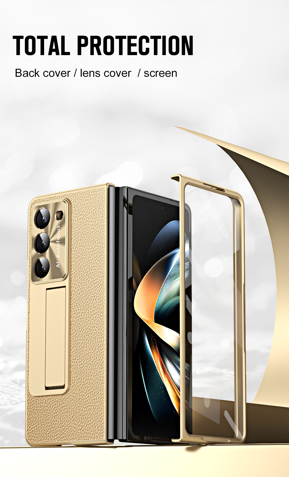 Compatible with Samsung ZFold7/6/5 phone case, vegan leather, pen slot, pen case, screen protector, stand, foldable screen, drop-proof protective case