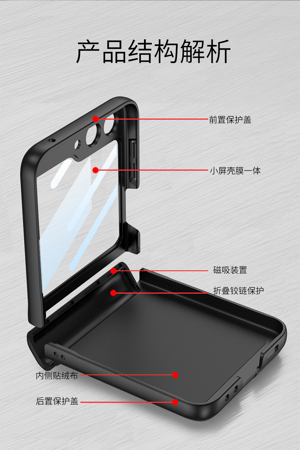 Compatible with Samsung Z Flip 6/5/4 phone cases and Flip 7 folding screen magnetic hinge cases/screen protectors.