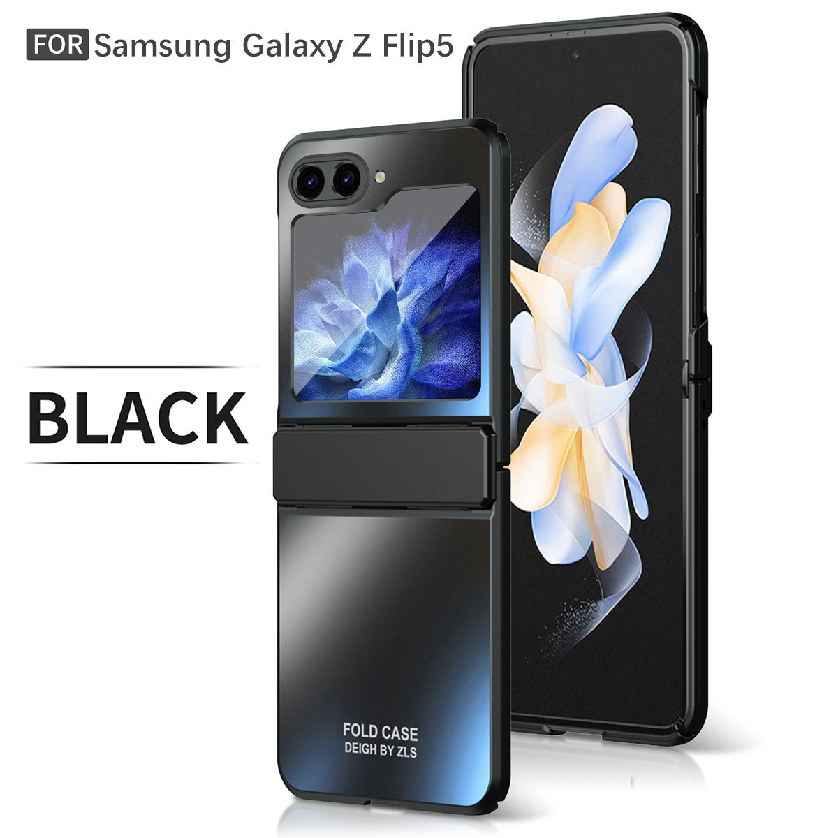 Compatible with Samsung Z Flip 7/6/5 phone case, foldable screen, 4/3 solid color electroplated flat hinge, drop-proof protective case
