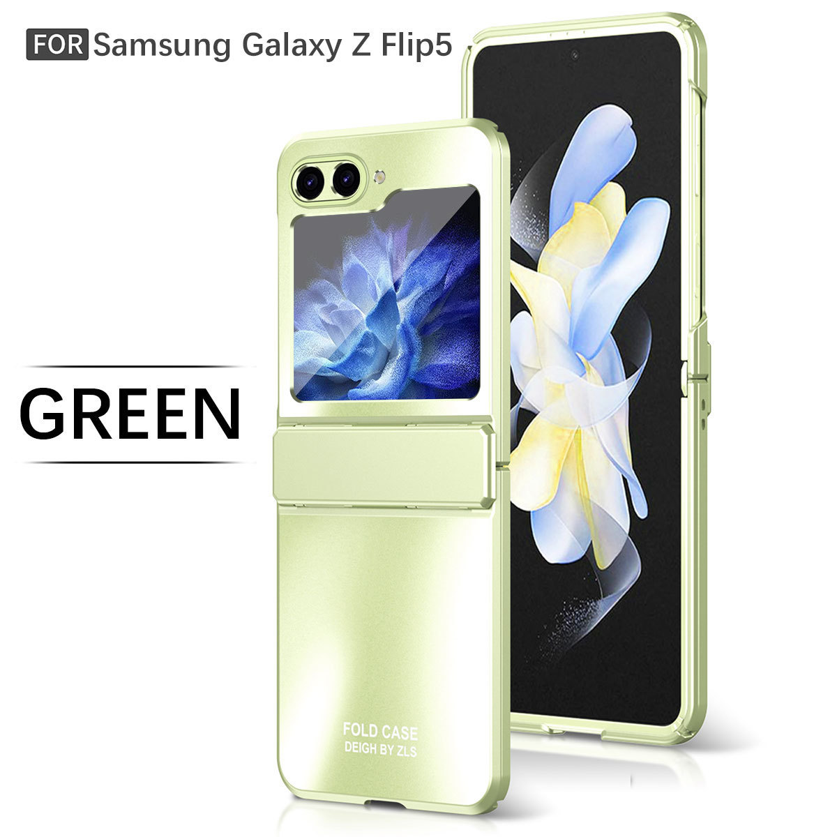Compatible with Samsung Z Flip 7/6/5 phone case, foldable screen, 4/3 solid color electroplated flat hinge, drop-proof protective case