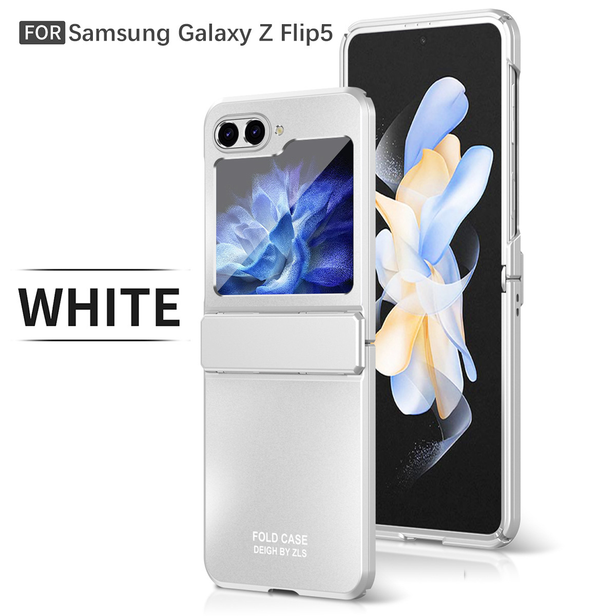 Compatible with Samsung Z Flip 7/6/5 phone case, foldable screen, 4/3 solid color electroplated flat hinge, drop-proof protective case