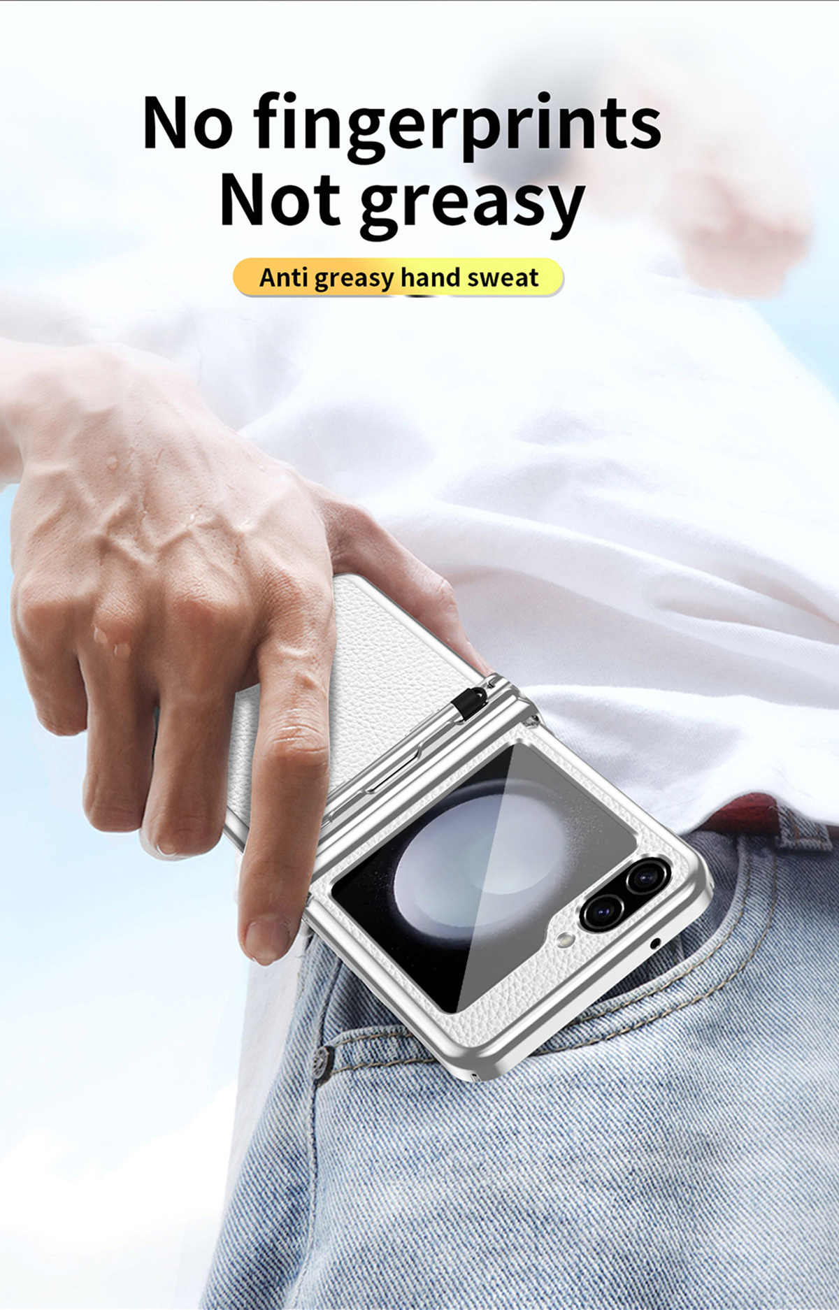Compatible with Samsung Z Flip 6/5/4/3 phone cases, dual hinge, with S Pen stylus, electroplated leather protective case.