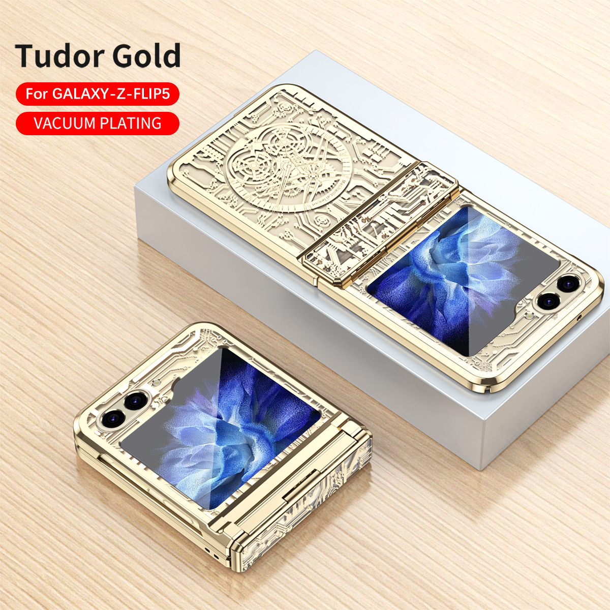 Compatible with Samsung Z Flip 7/6/5 phone case, foldable screen, 4/3 mechanical electroplated flat hinge, drop-proof protective case