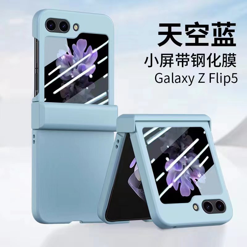 Compatible with Samsung Z Flip 6/5 phone case, foldable screen hinge case, full-coverage frosted protective case.