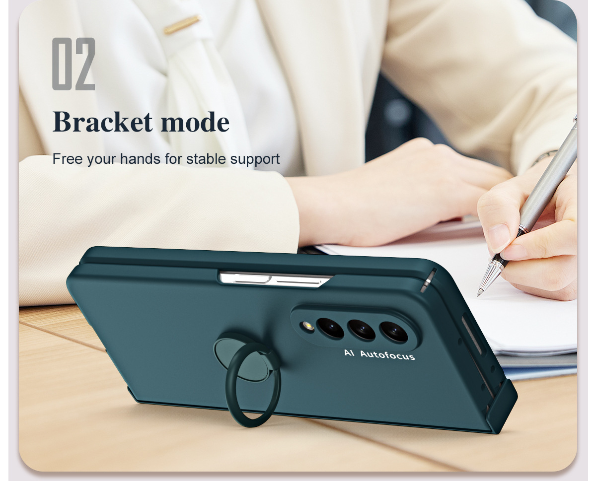 Compatible with Samsung Z Fold7/6/5 phone case, 4/3 ring holder hinge case, full-coverage drop-proof protective case.