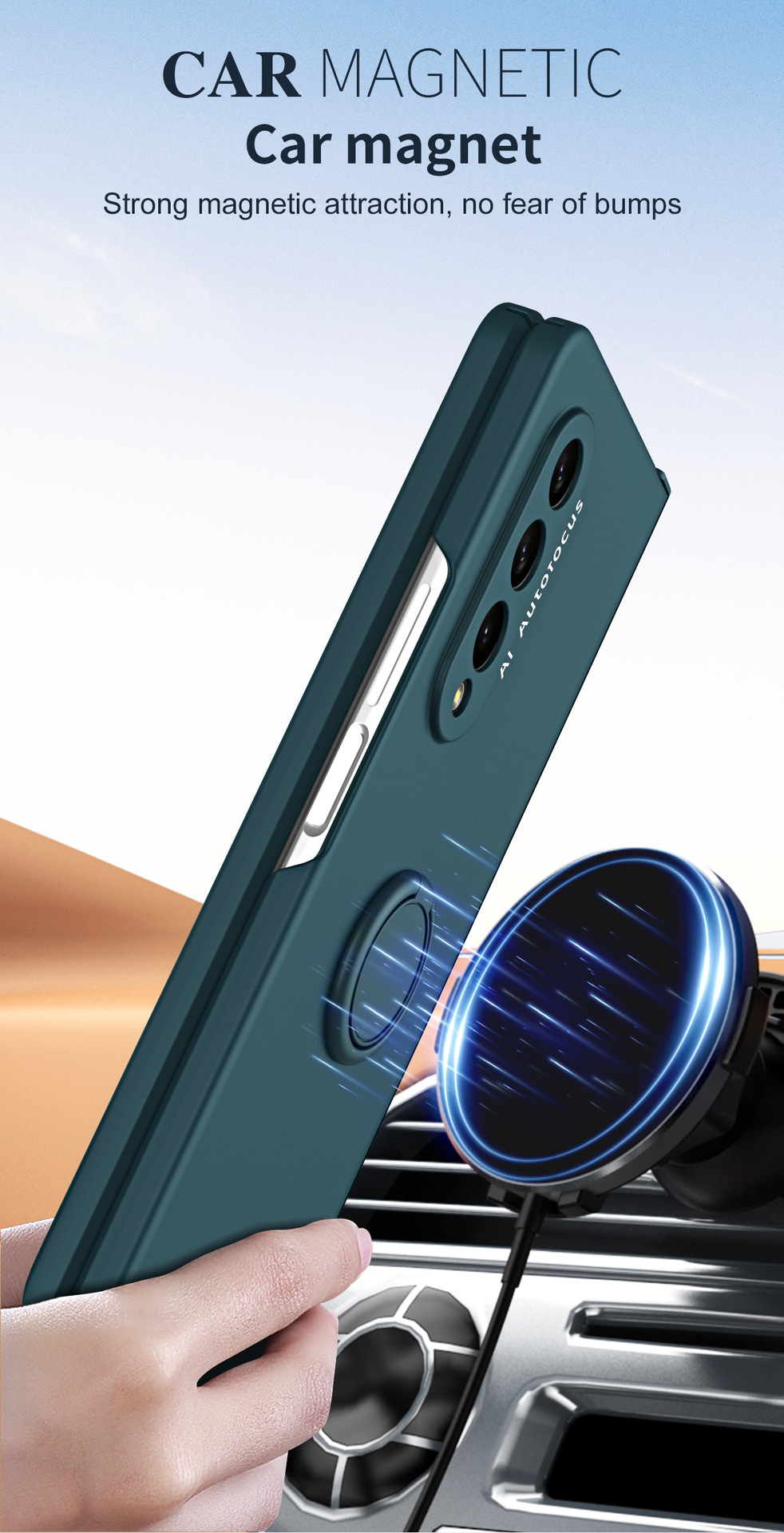 Compatible with Samsung Z Fold7/6/5 phone case, 4/3 ring holder hinge case, full-coverage drop-proof protective case.