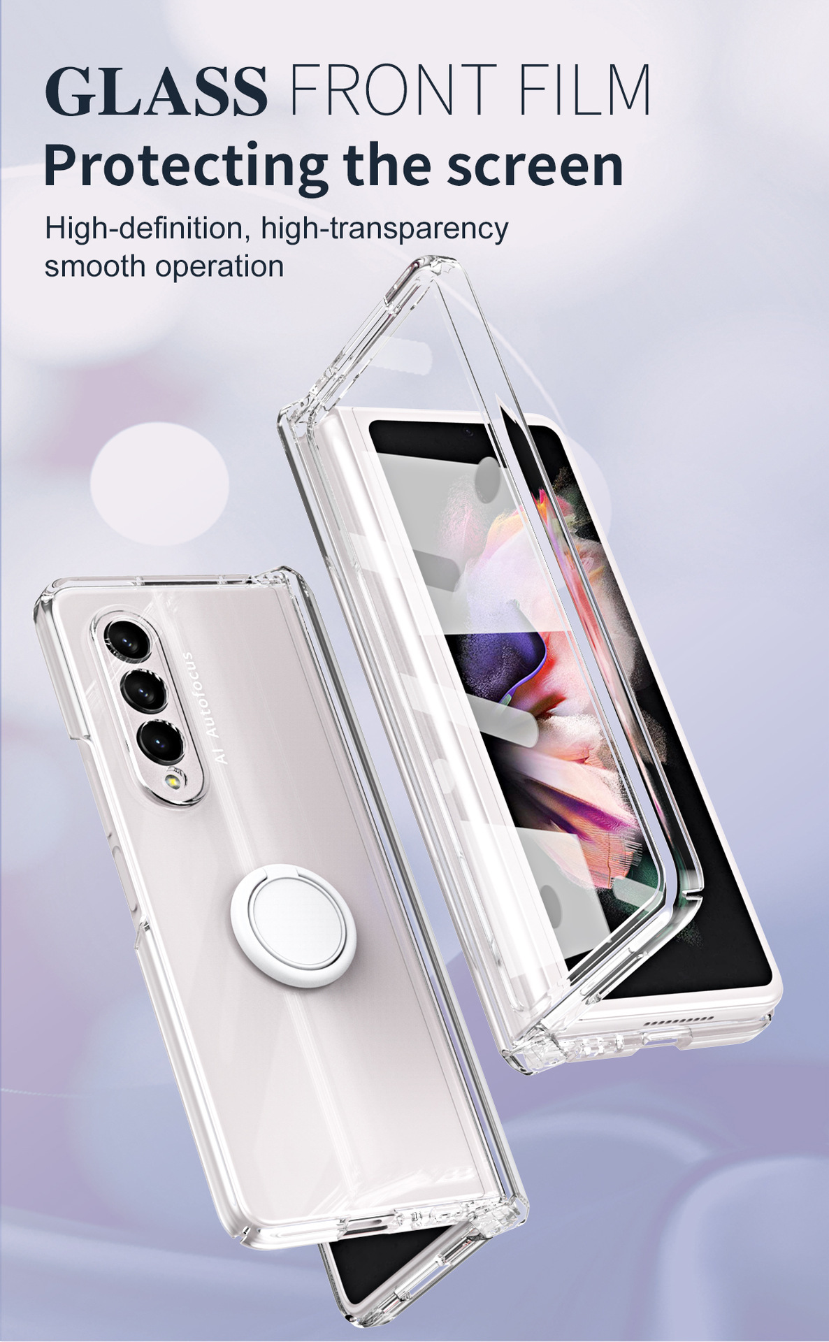 Compatible with Samsung Z Fold7/6/5 phone case, 4/3 ring holder hinge case, full-coverage drop-proof protective case.