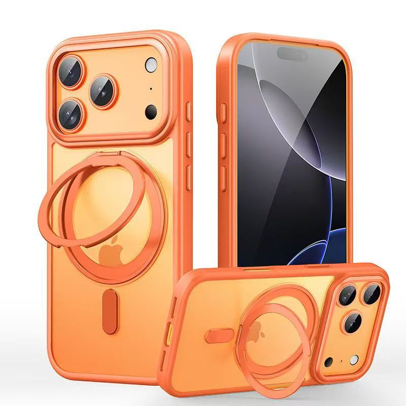 Compatible with Apple 17 Pro Max phone case, 16 Pro magnetic 360° rotating stand, 15 Plus drop-proof case, 14-inch protective case