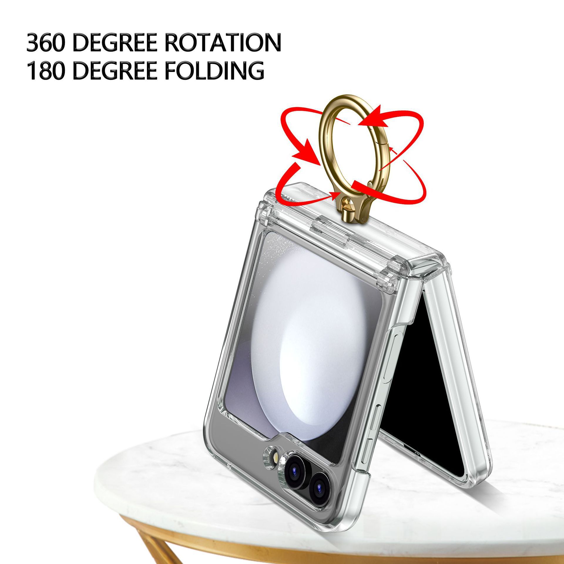 Compatible with Samsung Z Flip 7/6/5 phone cases, 4/3 hinge ring holder, foldable screen drop protection case