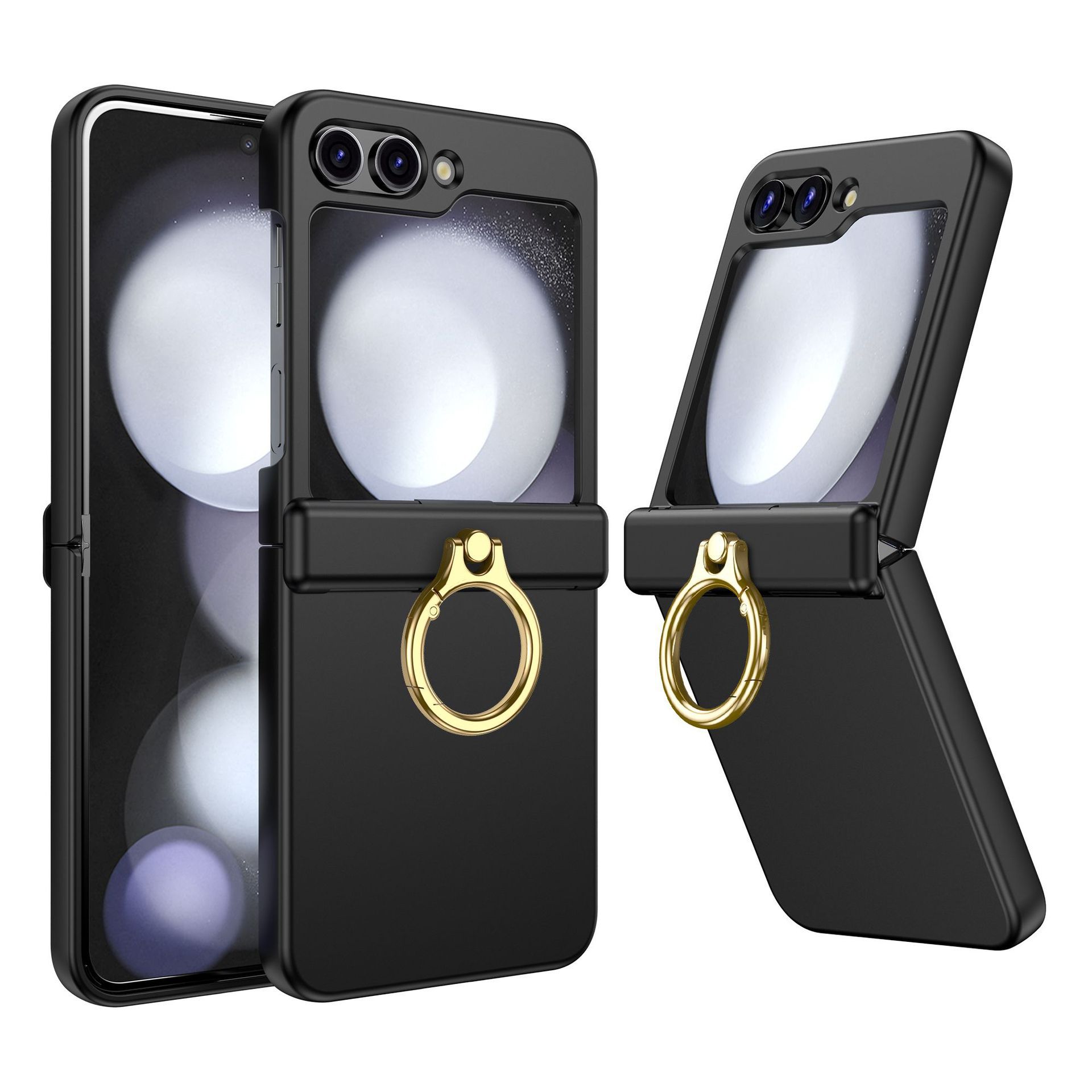 Compatible with Samsung Z Flip 7/6/5 phone cases, 4/3 hinge ring holder, foldable screen drop protection case