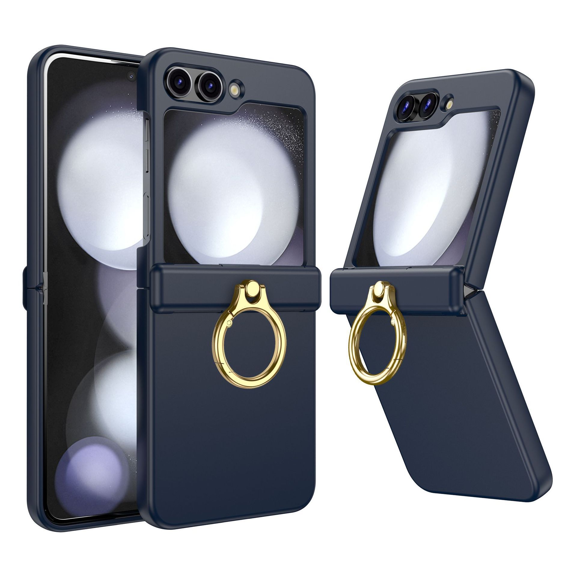 Compatible with Samsung Z Flip 7/6/5 phone cases, 4/3 hinge ring holder, foldable screen drop protection case