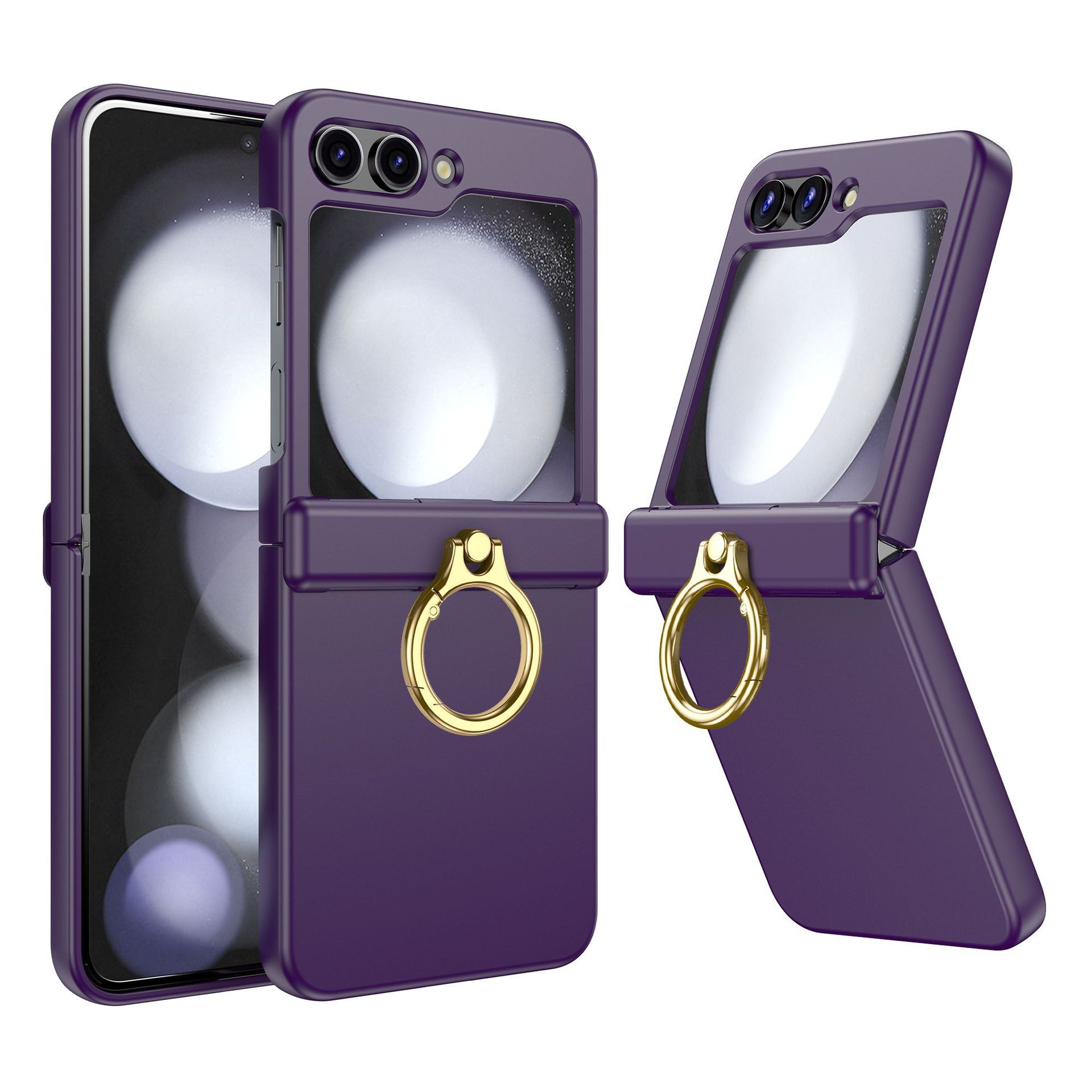 Compatible with Samsung Z Flip 7/6/5 phone cases, 4/3 hinge ring holder, foldable screen drop protection case
