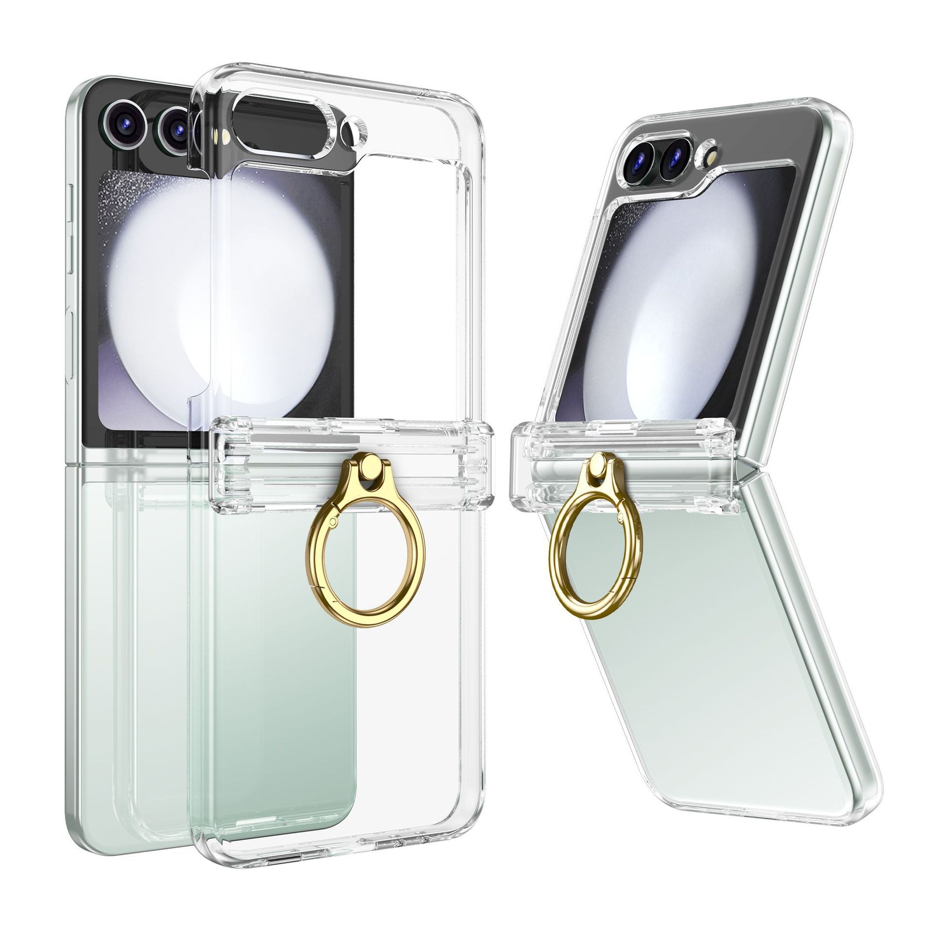 Compatible with Samsung Z Flip 7/6/5 phone cases, 4/3 hinge ring holder, foldable screen drop protection case