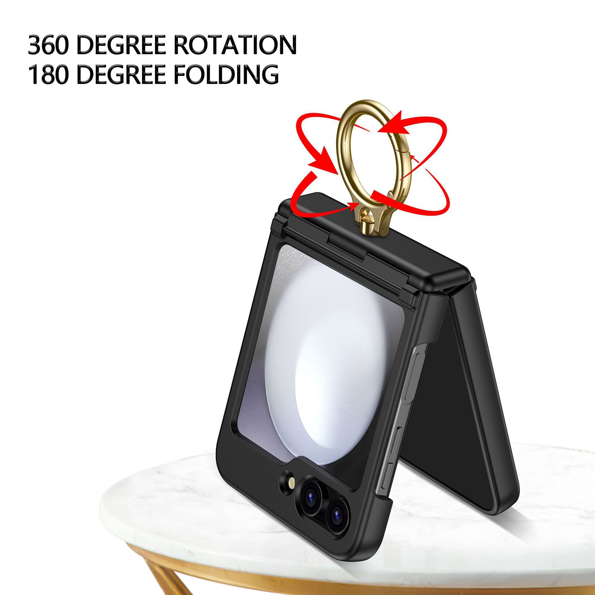 Compatible with Samsung Z Flip 7/6/5 phone cases, 4/3 hinge ring holder, foldable screen drop protection case