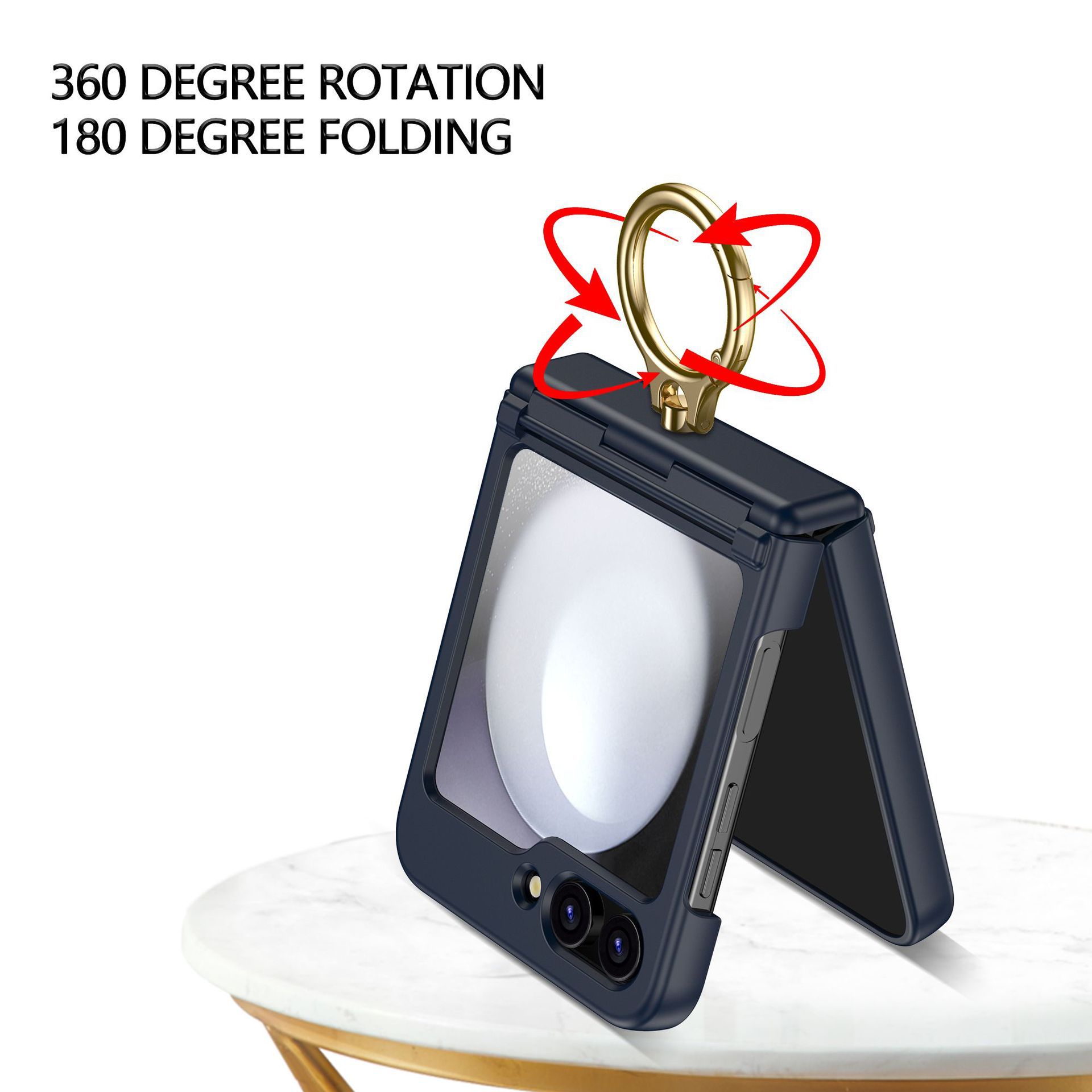 Compatible with Samsung Z Flip 7/6/5 phone cases, 4/3 hinge ring holder, foldable screen drop protection case