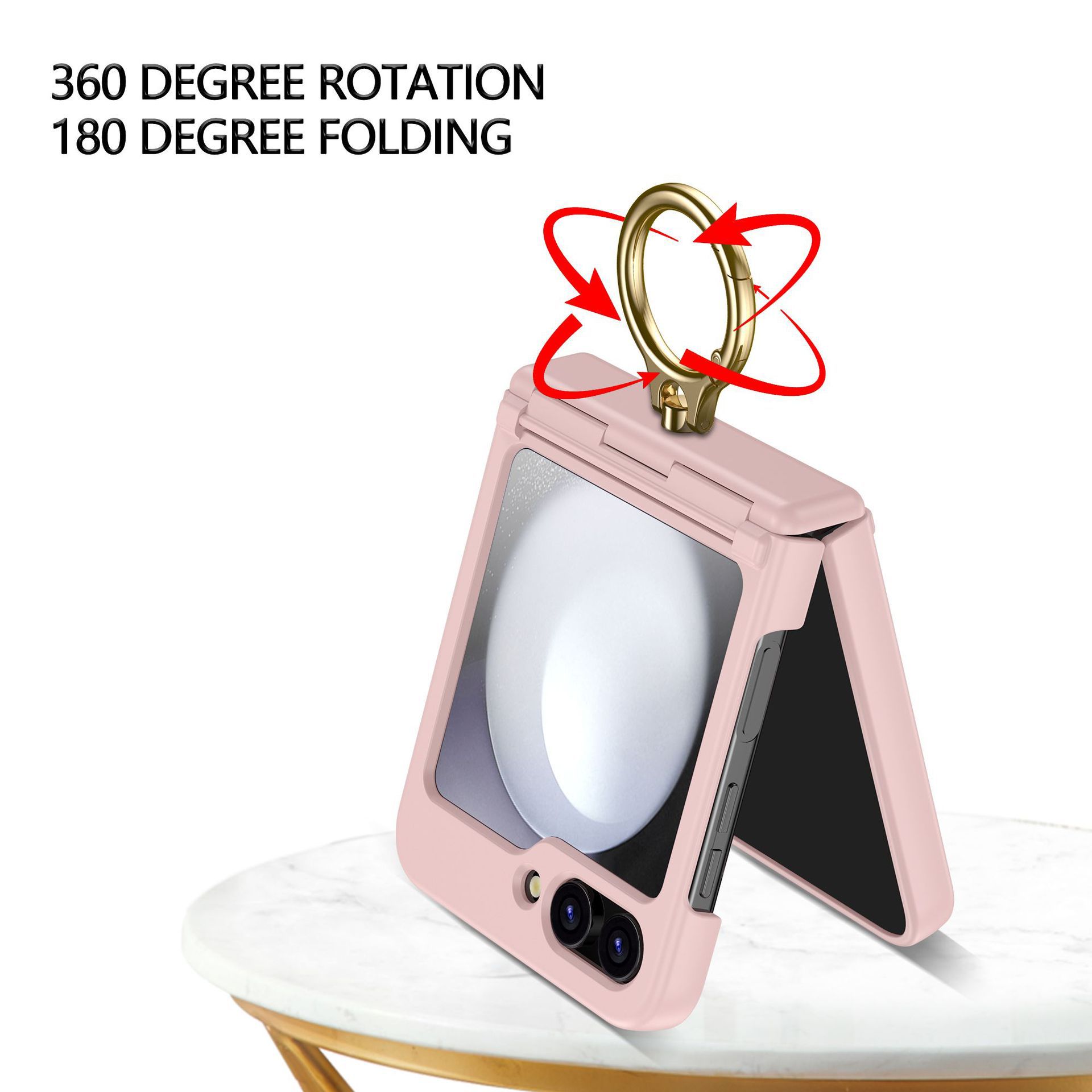 Compatible with Samsung Z Flip 7/6/5 phone cases, 4/3 hinge ring holder, foldable screen drop protection case